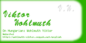 viktor wohlmuth business card